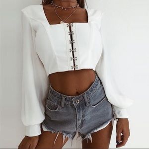 Crop top long sleeve for women tank top summer